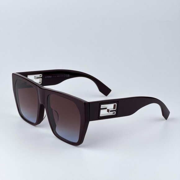 Fendi BAGUETTE FE40124F 81T  Women BRAND NEW Sunglasses Square Matte Brown main image 4